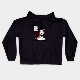 Witches and Wine Halloween Red Wine Lover 2 Kids Hoodie